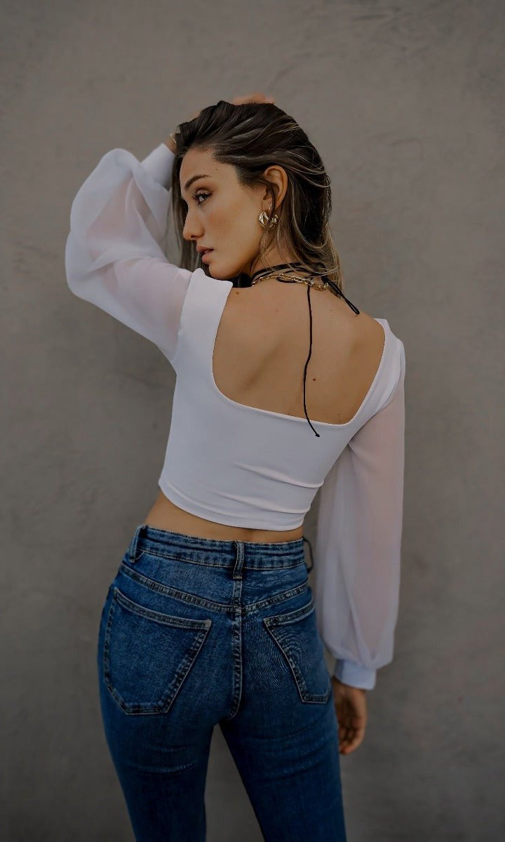 EMMA TOP BLANCO TOPS - Tienda Siete Mares