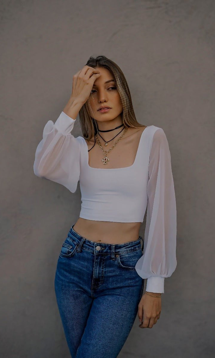 EMMA TOP BLANCO TOPS - Tienda Siete Mares