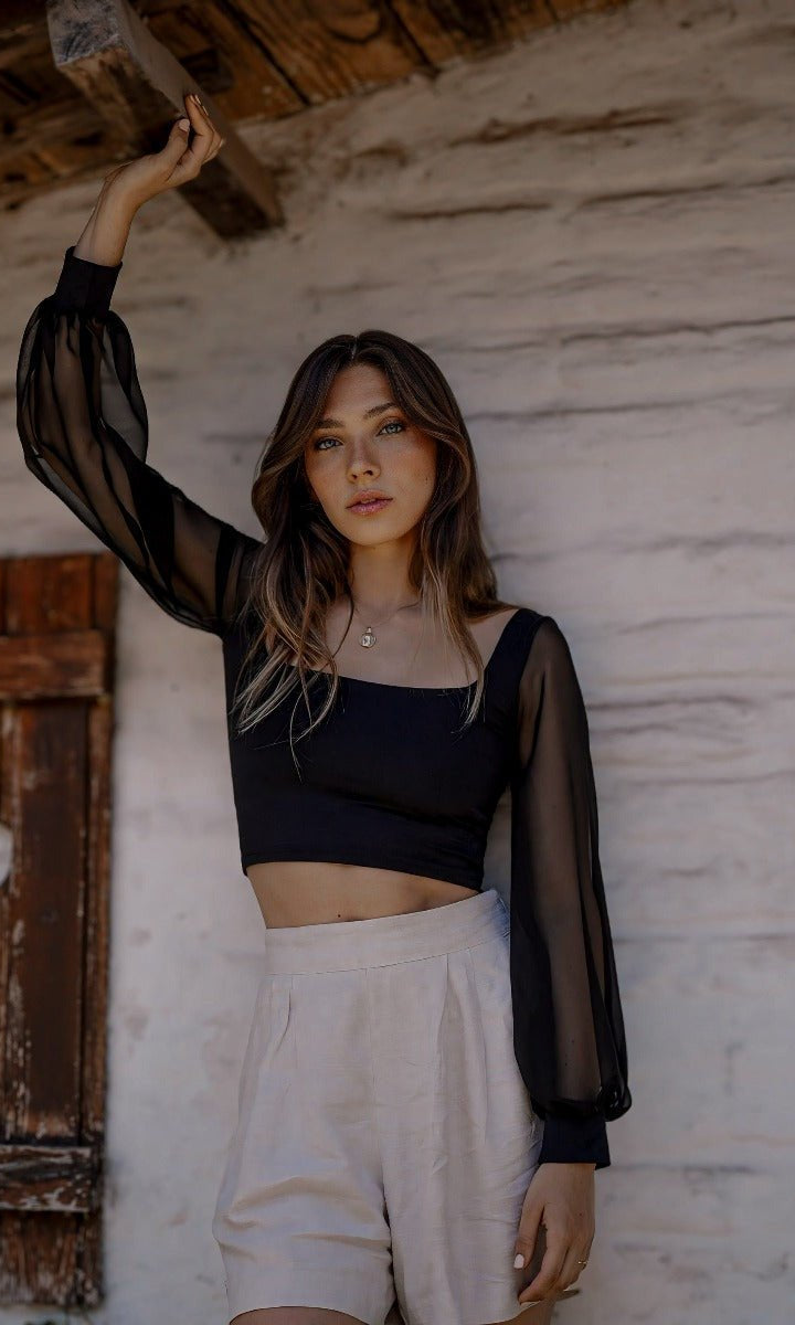 EMMA TOP NEGRO TOPS - Tienda Siete Mares