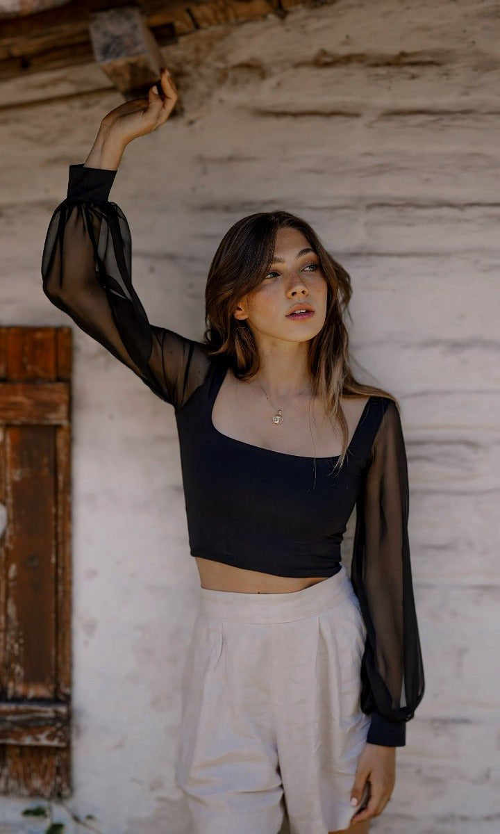 EMMA TOP NEGRO TOPS - Tienda Siete Mares