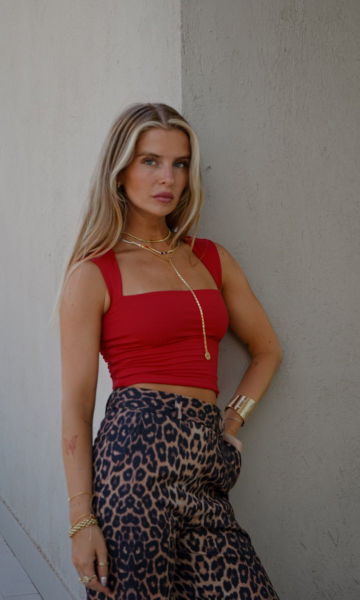 ISABELLA TOP ROJO TOPS - Tienda Siete Mares