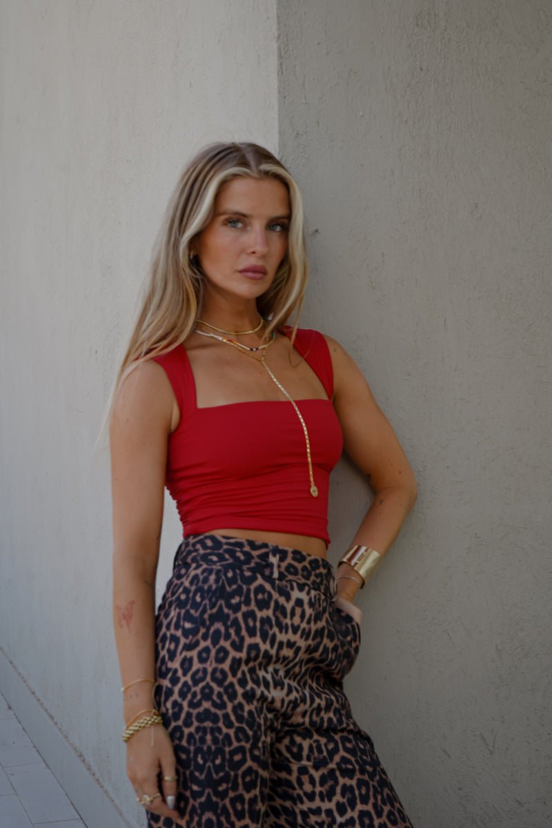 ISABELLA TOP ROJO TOPS - Tienda Siete Mares