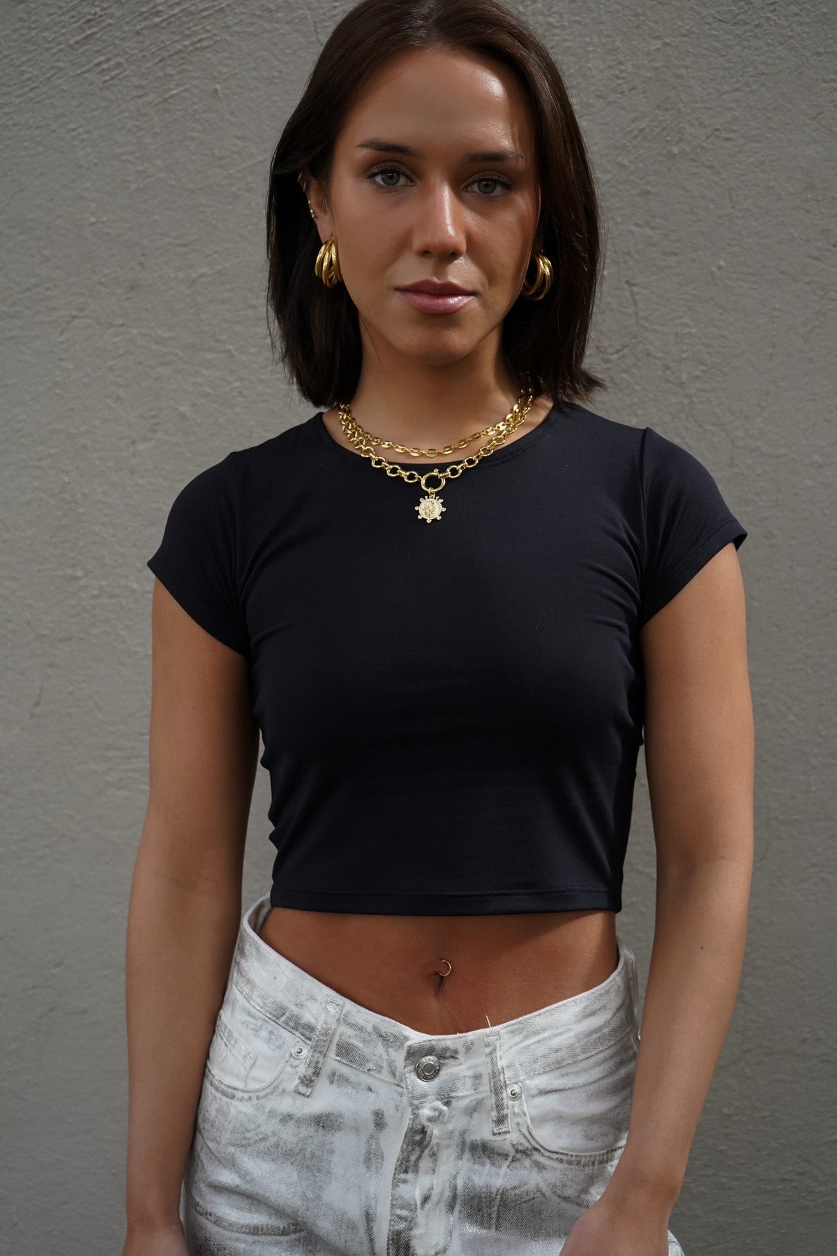 LUCY TOP MIDI NEGRO TOPS - Tienda Siete Mares