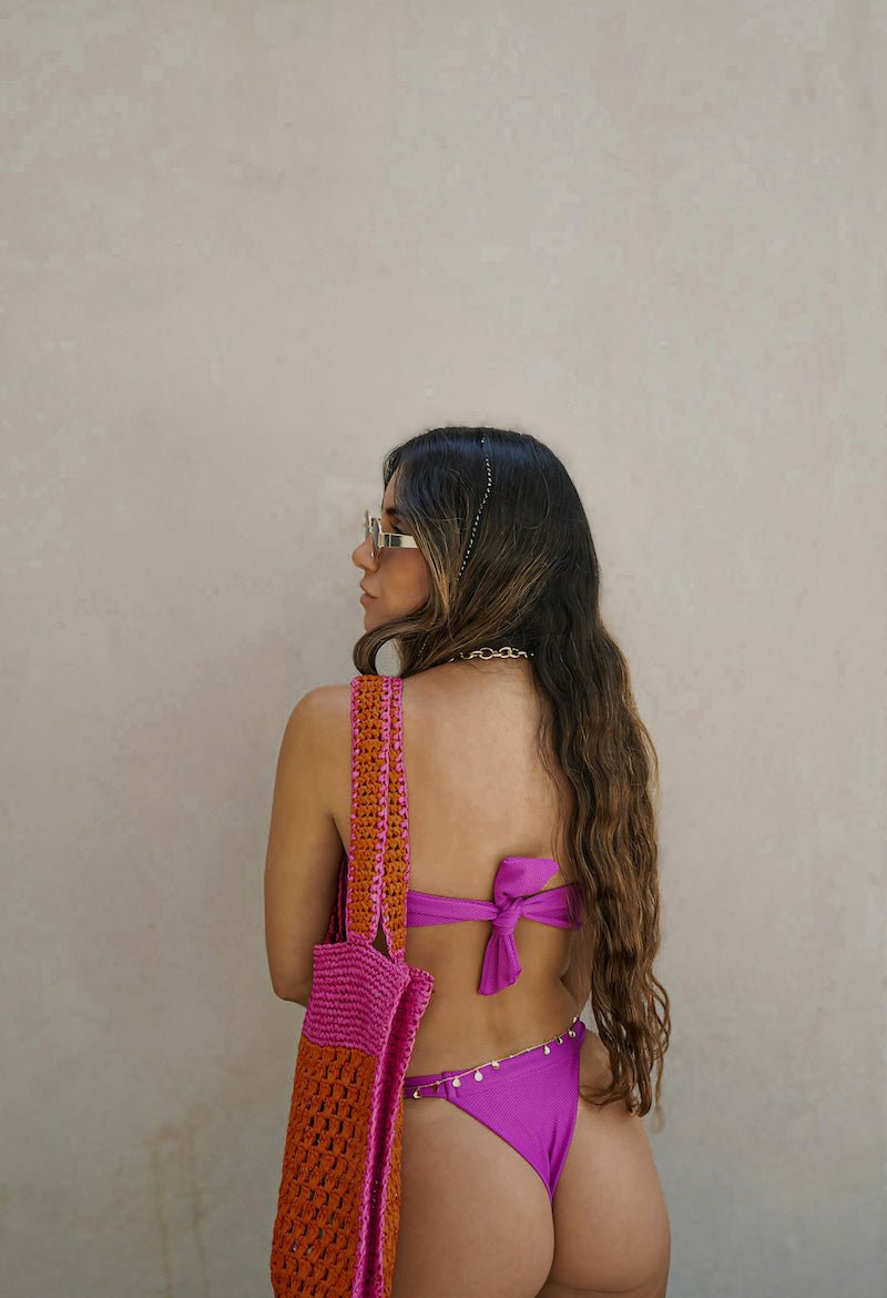 MAYA BIKINI BOTTOM VIOLETA TEXTURIZADO BIKINIS - Tienda Siete Mares