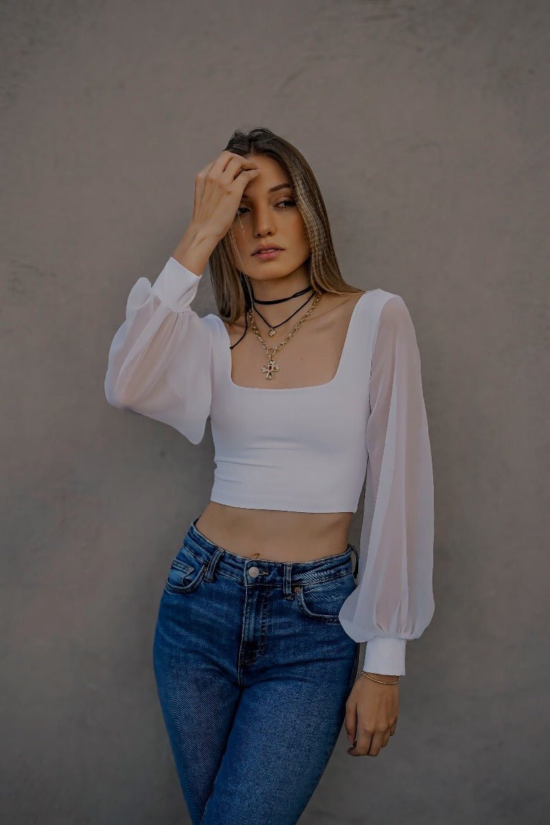 EMMA TOP BLANCO TOPS - Tienda Siete Mares