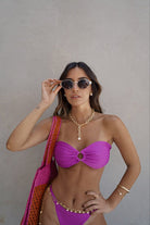 GRACIA BIKINI TOP VIOLETA TEXTURIZADO BIKINIS - Tienda Siete Mares