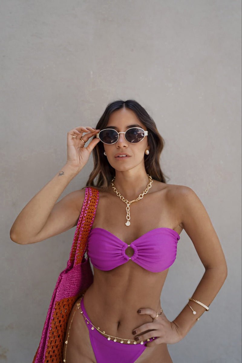 GRACIA BIKINI TOP VIOLETA TEXTURIZADO BIKINIS - Tienda Siete Mares