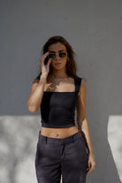 ISABELLA TOP NEGRO TOPS - Tienda Siete Mares