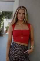 ISABELLA TOP ROJO TOPS - Tienda Siete Mares