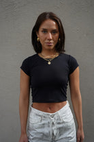 LUCY TOP MIDI NEGRO TOPS - Tienda Siete Mares