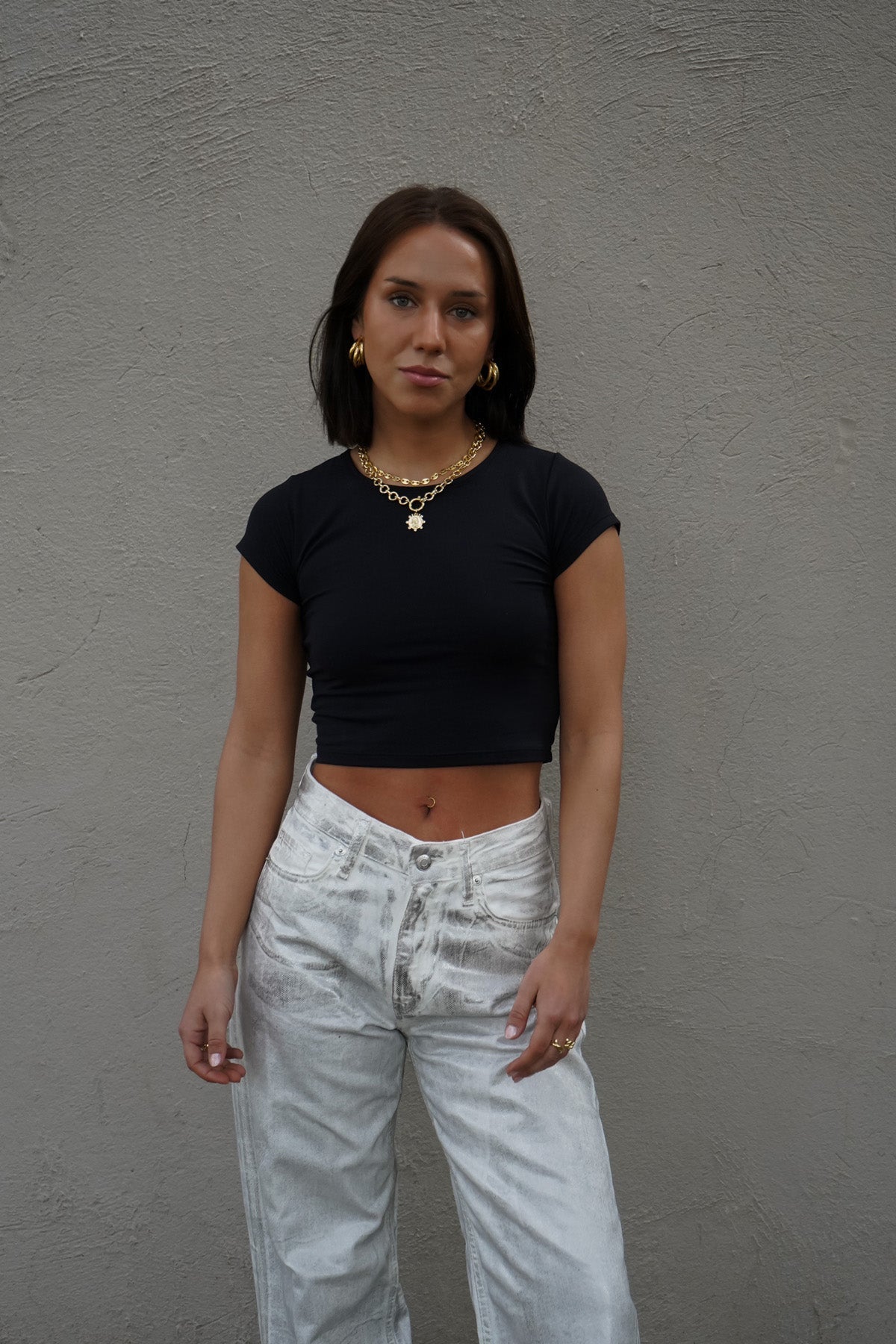 LUCY TOP MIDI NEGRO TOPS - Tienda Siete Mares