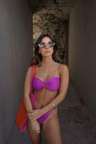 MAYA BIKINI BOTTOM VIOLETA TEXTURIZADO BIKINIS - Tienda Siete Mares