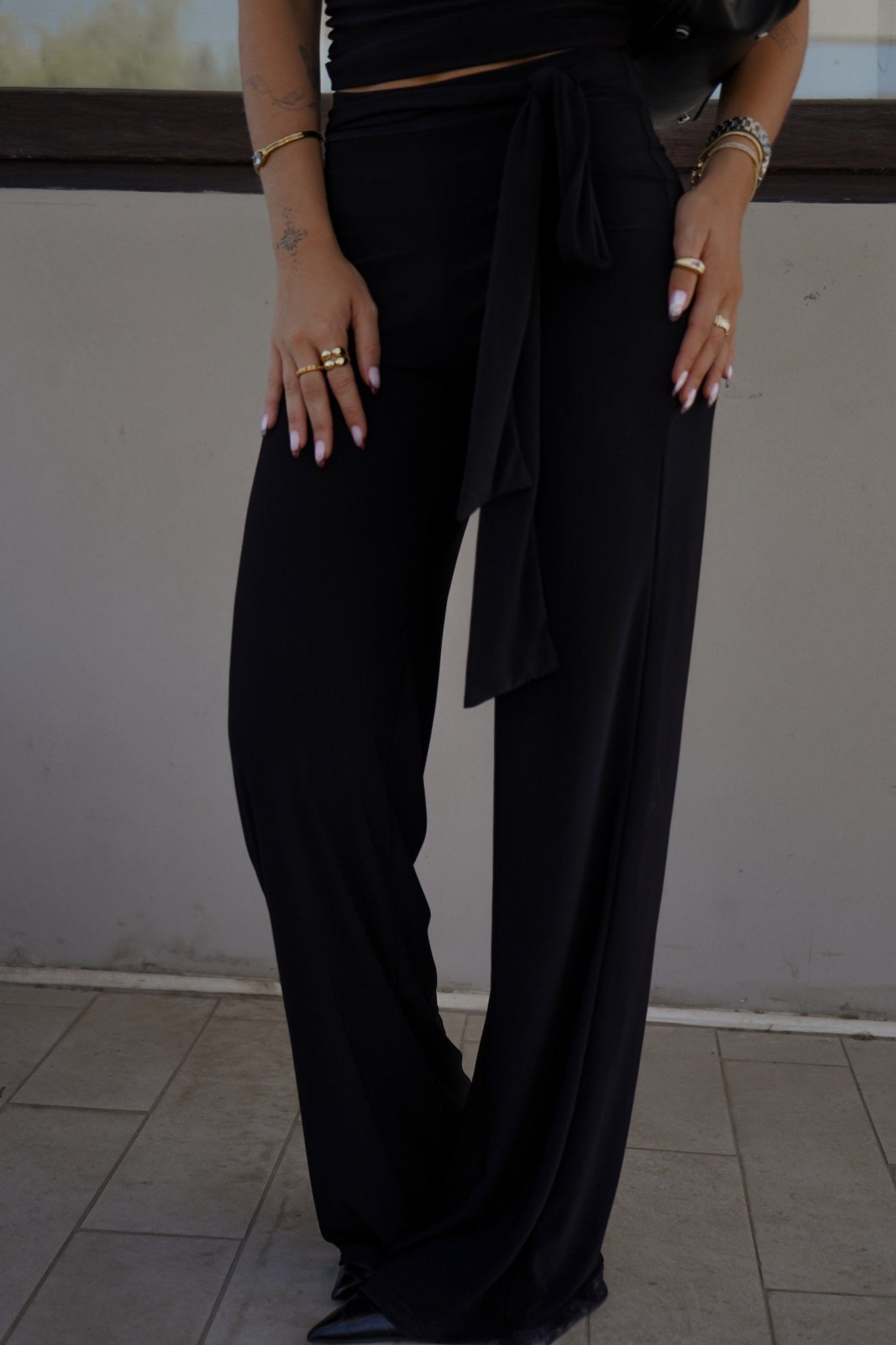 TRIANA PANTS NEGRO BOTTOMS - Tienda Siete Mares